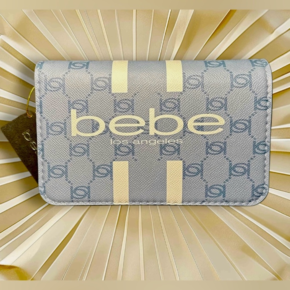 BeBe “Paisley Flap“ Blue and Cream Crossbody NWT